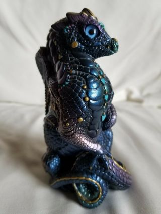Windstone Editions Dragon Figurine Pena 88 Peacock Blue Purple 2