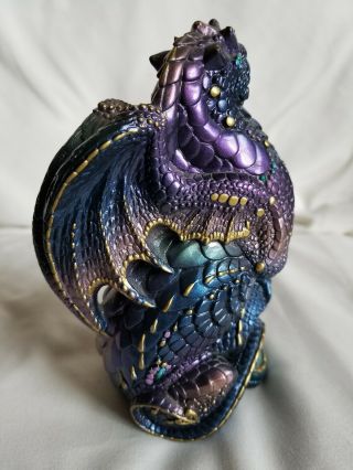 Windstone Editions Dragon Figurine Pena 88 Peacock Blue Purple 3