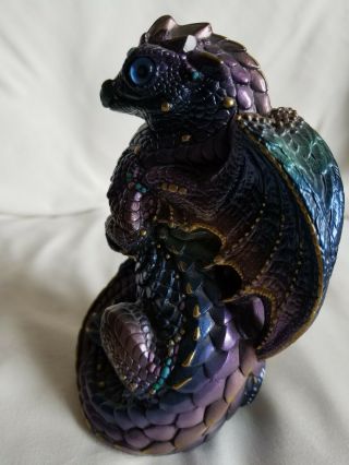 Windstone Editions Dragon Figurine Pena 88 Peacock Blue Purple 4
