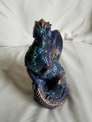 Windstone Editions Dragon Figurine Pena 88 Peacock Blue Purple 5