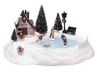 Lemax Christmas Village House Accessories - Animated Skating Pond - Complete Set