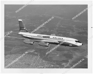 Continental Airlines 707 N57203 Old Boeing Stamped 1960s Photo 8x10