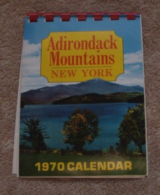1970 Adirondack Calendar York Ny Mountains 12 Different Views Folder Style