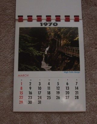 1970 Adirondack Calendar York NY Mountains 12 Different Views Folder Style 2