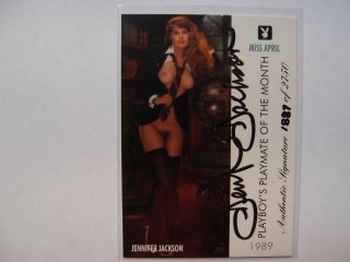 April 1989 Playboy Pmom - Jennifer Jackson Autographed Trading Card - 1887/2750