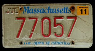 Massachusetts License Plate 77057 " The Spirit Of America "