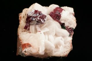OLD Cuprite on Calcite Crystal BISBEE,  ARIZONA - Ex.  Harvard 3