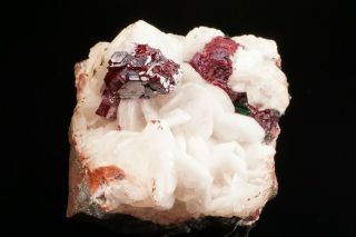 OLD Cuprite on Calcite Crystal BISBEE,  ARIZONA - Ex.  Harvard 7