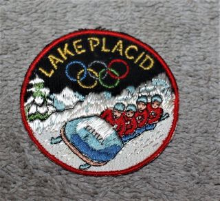 Vintage Lake Placid 1980 Olympics Patch 4 Man Bob Sled