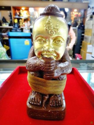 6333 - Thai Amulet Clay Guman Thong Gold Face 27 Spirit Final Batch Lp Goy Xl