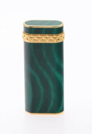 Cartier Paris Green Enamel & Gold Color Lighter 2