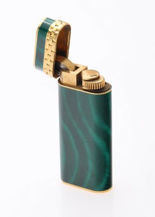 Cartier Paris Green Enamel & Gold Color Lighter 4