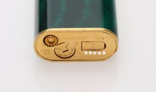 Cartier Paris Green Enamel & Gold Color Lighter 7