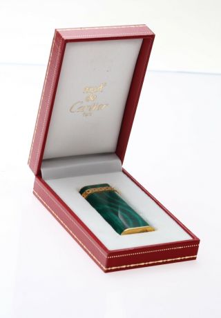 Cartier Paris Green Enamel & Gold Color Lighter 8