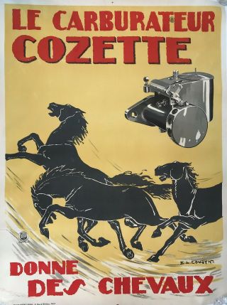 Poster Cozette " Carburateur Cozette Donne Des Chevaux " From The 1930 