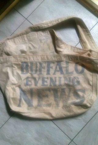 Old Buffalo Evening News Delivery Satchel Sack Canvas Bag