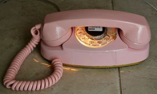 Western Electric Pink Princess Rotary 1966 Telephone - Restored - Lights Up