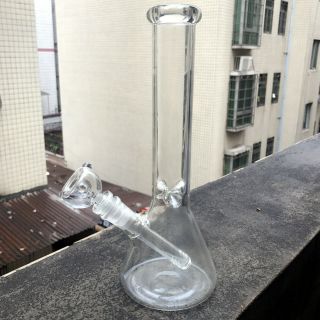 10  Water Smoking Pipe Glass Hookah Beaker W/ Ice Catcher 14mm Bowl