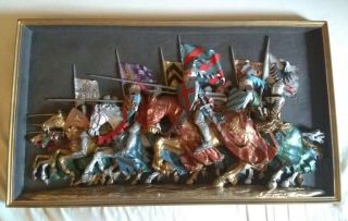 Marcus Replicas Knight Joust Medieval Wall Plaque Large 20 " X 12 "