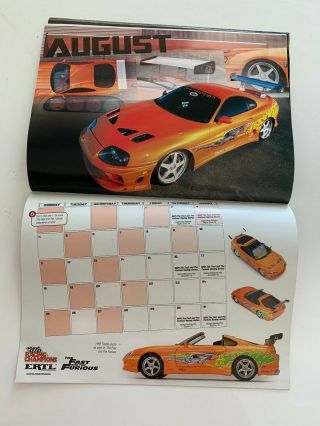 The Fast And The Furious 2003 Calendar By Racing Champions - Paul Walker