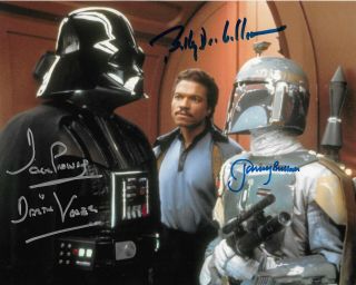 Star Wars Dave Prowse Jeremy Bulloch And Billy Dee Williams Signed Photo 8 X 10