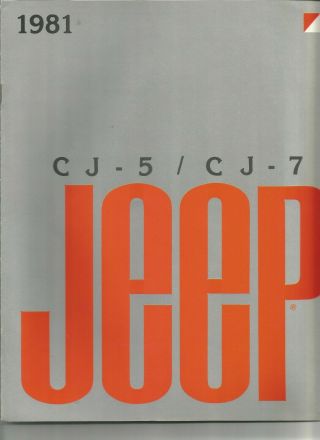 1981 Jeep Cj - 5 And Cj - 7 Dealer Sales Brochure