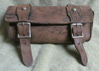 Vintage Leather Motorcycle Tool Pouch - Harley Davidson - Indian