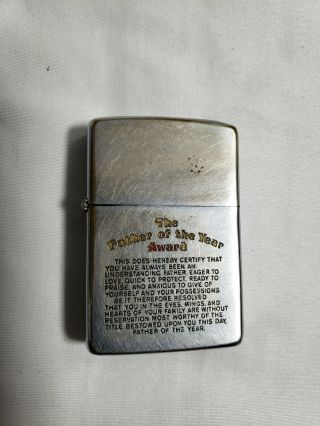 Vintage Father Of The Year Zippo Lighter
