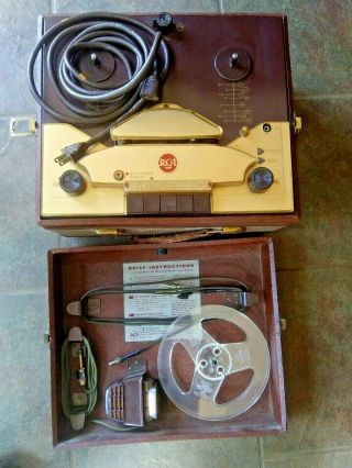 Vintage Rca Push Button Tape Recorder Reel To Reel Srt 301