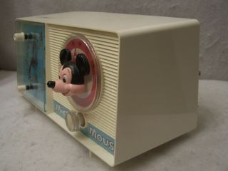 1960 GENERAL ELECTRIC WHITE MICKEY MOUSE TUBE CLOCK RADIO MODEL C2418A 5