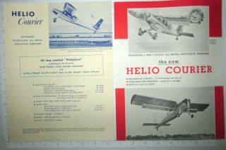 Vintage Ads Helio Courier Airplane Sales Brochures Pictures Specs