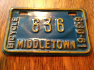 Vintage Pennsylvania Bicycle License Plate Middletown Pa