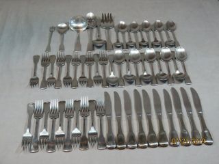 56 Oneida American Colonial Stainless Flatware Set Service For 10 Cube Mark