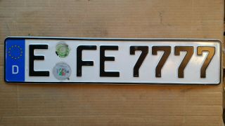 License Plate,  Germany,  Quadruple 7: Efe 7777 (nearly Eee 7777 1 Letter Off)