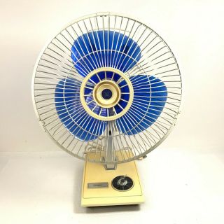 Vintage Sears Oscillating Fan Blue Blades 3 Speed Very Rare Vintage Unique Japan