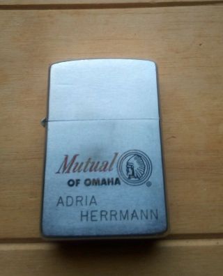 1960s Zippo Cigarette Lighter Mutual Of Omaha Personalized Advertisement