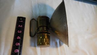 Vintage Large Guy ' s Dropper Universal Lamp Co.  carbide mining light for helmet 3