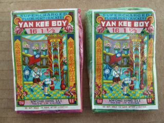 (2) Yankee Boy Vintage Firecracker Labels - 1 1/2 16s - China