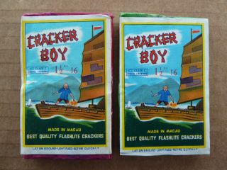 (2) Cracker Boy Vintage Firecracker Labels - 1 1/2 16s - Macau