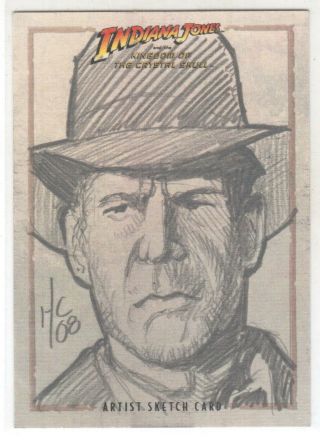 Indiana Jones And The Kingdom Of The Crystal Skull Sketch Card By Hamilton Cline