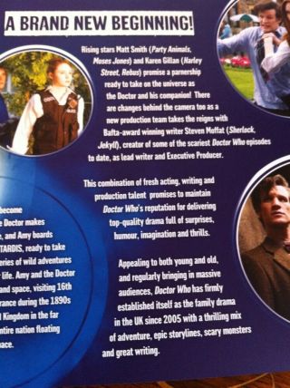 Dr Who BBC WORLDWIDE PROMOTIONAL SALES BROCHURE,  8 Pages,  MATT SMITH 2011 Rare 7