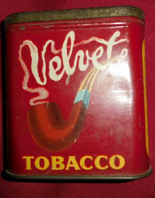 Vintage Velvet Tobacco Pipe Cigarette Smoking Tin Spaulding & Merrick Chicago