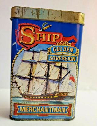Vintage Ship Golden Sovereign Merchantman Tobacco Tin Collectible Nautical Retro