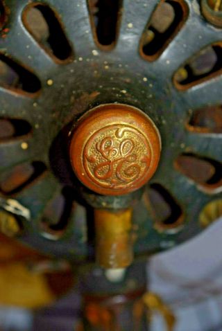 Antique General Electric 3 speed fan brass blades 12 inches 6