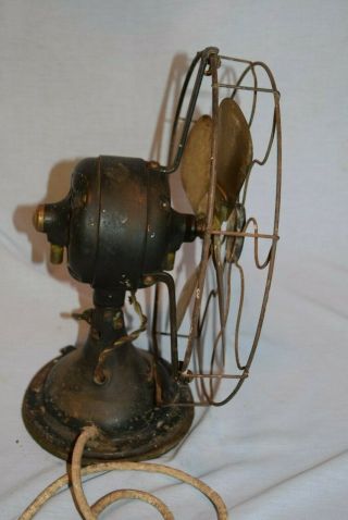 Antique General Electric 3 speed fan brass blades 12 inches 8