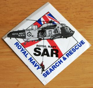 Old Royal Navy Sar Westland Sea King Search & Rescue Helicopter Sticker