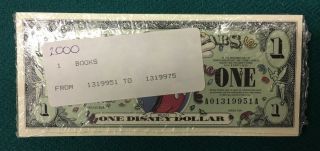 One Pack Of 2000 Disney Dollars (25 Bills In Pack) Never Opened.
