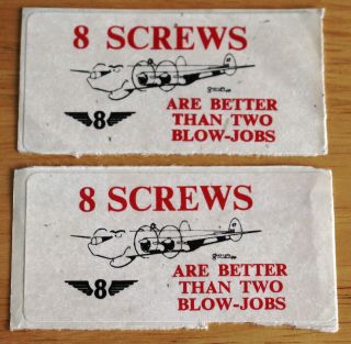 2 X Old Raf Royal Air Force 8 Screws Are Better Avro Shackleton Stickers