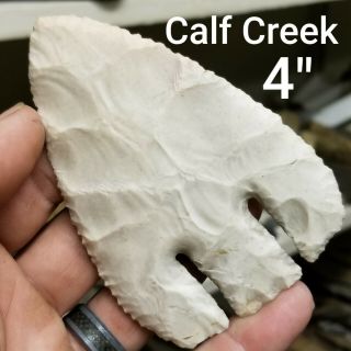 Huge Authentic Calf Creek Arrowhead Spear Point Indian Artifact 4 Inches.  Tn.