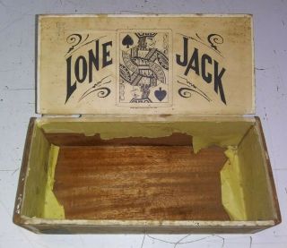 Old Vintage Antique Cigar Box Wooden Lone Jack 1879 Colorado Iron Crown Segar